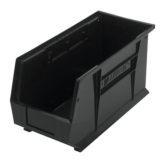 Quantum Storage Polypropylene Hang & Stack Bin: 8-1/4" OAW, 18" OAL, 7" OAH, Black - 80.000 lb Capacity | 6-Pack | Part #QUS248BK